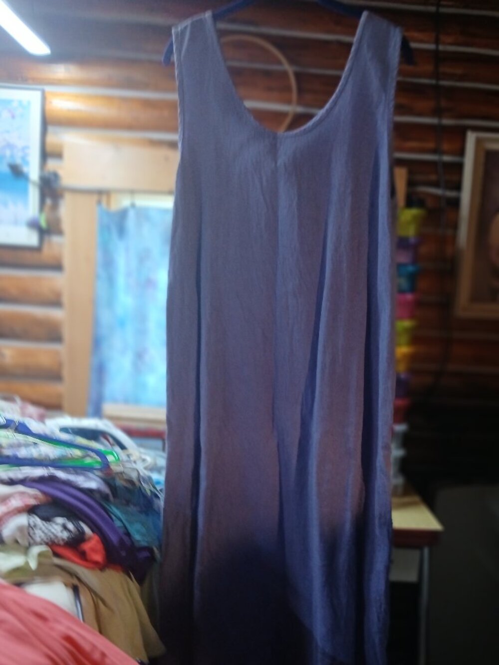 Purple Linen Sleeveless Maxi Dress